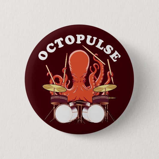 Oktopulose | Octopus Drummer Button (Vorderseite)
