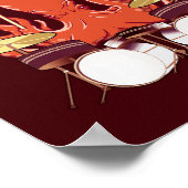 Oktopulose | Octopus Drummer Poster (Ecke)