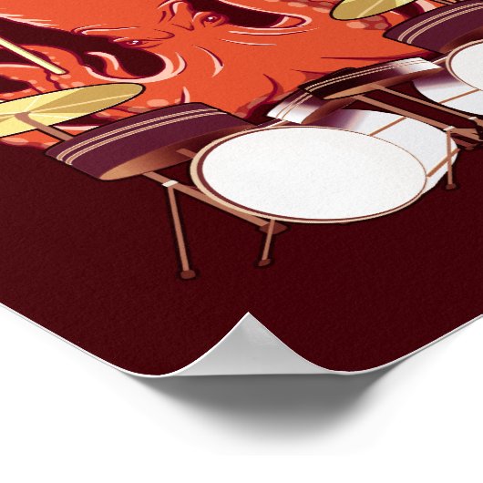 Oktopulose | Octopus Drummer Poster (Ecke)