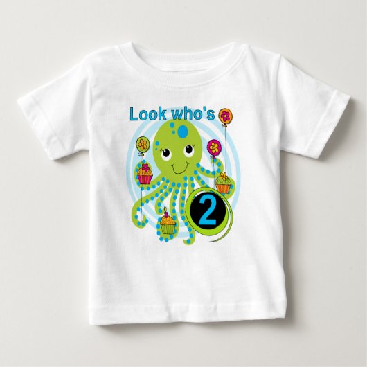 Oktopus 2. Geburtstag T Shirts und Geschenke (Vorderseite)