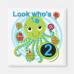 Oktopus 2. Geburtstag T Shirts und Geschenke Magnet