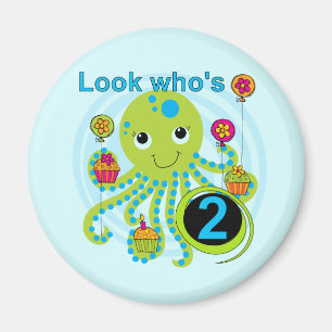 Oktopus 2. Geburtstag T Shirts und Geschenke Magnet