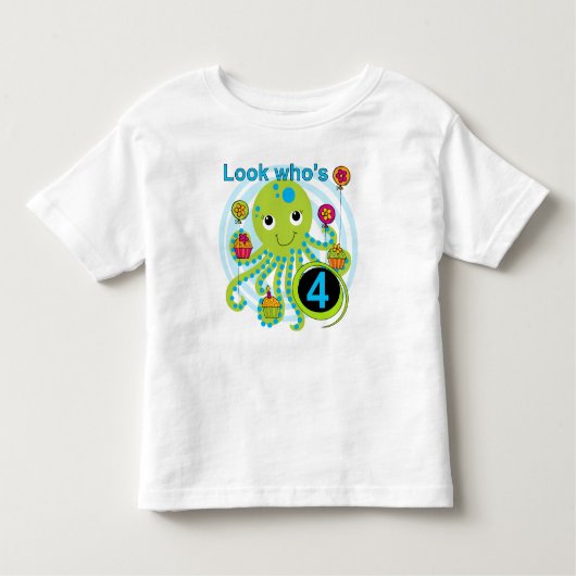 Oktopus 4. Geburtstag T Shirts und Geschenke (Vorderseite)