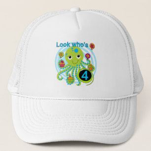 Oktopus 4. Geburtstag T Shirts und Geschenke Truckerkappe