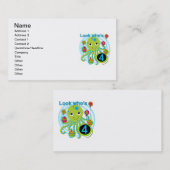 Oktopus 4. Geburtstag T Shirts und Geschenke Visitenkarte (Vorne/Hinten)