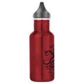 Oktopus 6 schwarz auf rot - 18 oz. Trinkflasche (Links)
