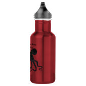 Oktopus 6 schwarz auf rot - 18 oz. Trinkflasche (Rechts)
