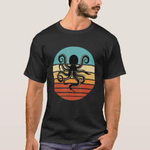 Oktopus 70er 80er Retro Vintage Meerestier T-Shirt