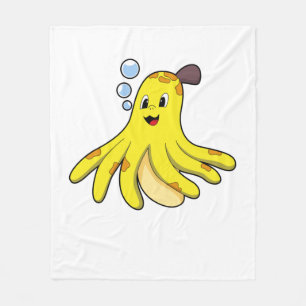 Oktopus als Banane Fleecedecke
