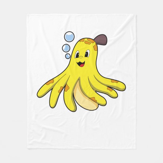 Oktopus als Banane Fleecedecke (Vorderseite)
