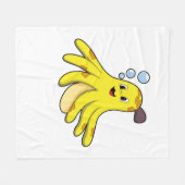 Oktopus als Banane Fleecedecke (Vorderseite (Horizontal))