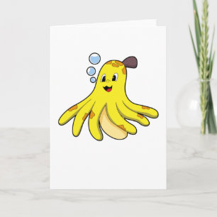 Oktopus als Banane Karte