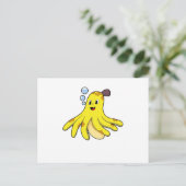 Oktopus als Banane Postkarte (Stehend Vorderseite)