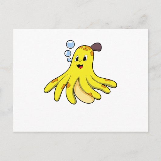 Oktopus als Banane Postkarte (Vorderseite)