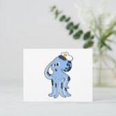 Oktopus als Kapitän mit Kappe Postkarte (Stehend Vorderseite)