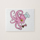 Oktopus als Koch mit Holzlöffel Puzzle (Horizontal)