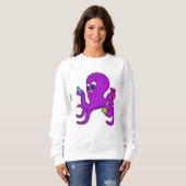 Oktopus als Lehrer mit Laborausrüstung Sweatshirt (Vorne ganz)