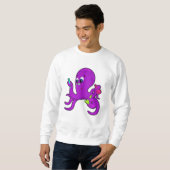 Oktopus als Lehrer mit Laborausrüstung Sweatshirt (Vorne ganz)