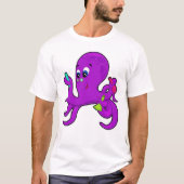 Oktopus als Lehrer mit Laborausrüstung T-Shirt (Vorderseite)
