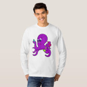 Oktopus als Lehrer mit Laborausrüstung T-Shirt (Vorne ganz)