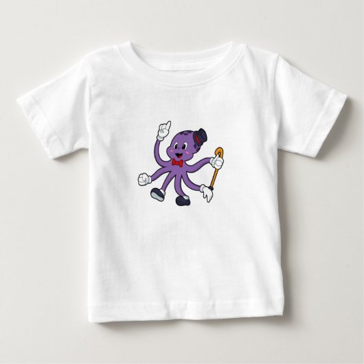 Oktopus als Magier mit Hut Baby T-shirt (Vorderseite)