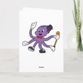 Oktopus als Magier mit Hut Karte (Rückseite)