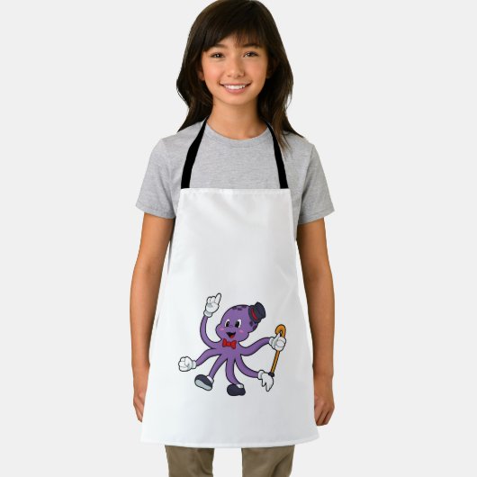 Oktopus als Magier mit Hut Schürze (Insitu)