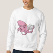 Oktopus als Nerd mit Buch Sweatshirt (Vorderseite)