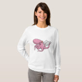 Oktopus als Nerd mit Buch T-Shirt (Vorne ganz)