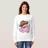 Oktopus als Piraten mit Säbel- und Augenpflaster Sweatshirt (Vorne ganz)