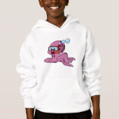 Oktopus als Taucher mit Schnorchel Hoodie (Vorderseite)