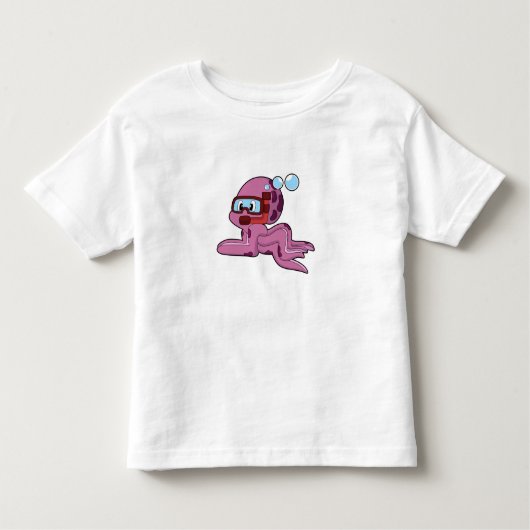 Oktopus als Taucher mit Schnorchel Kleinkind T-shirt (Vorderseite)