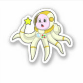 Oktopus als Taucher mit Star Aufkleber (Vorderseite)