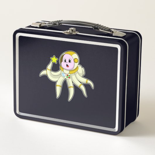Oktopus als Taucher mit Star Metall Brotdose (Vorderseite)