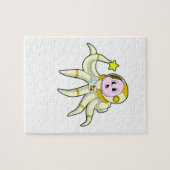 Oktopus als Taucher mit Star Puzzle (Horizontal)