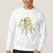 Oktopus als Taucher mit Star Sweatshirt (Vorderseite)