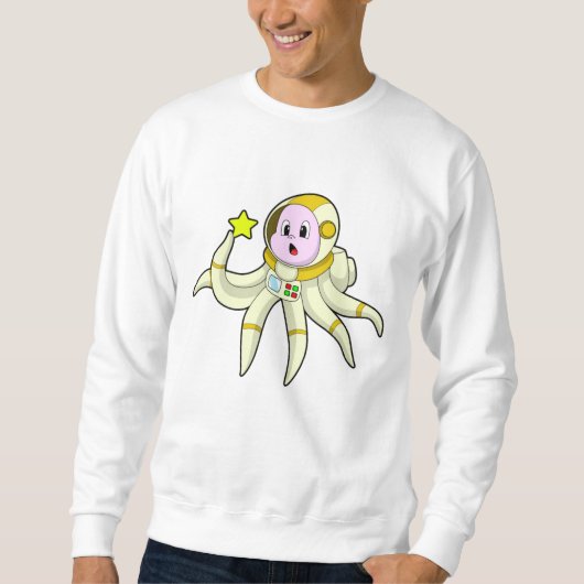 Oktopus als Taucher mit Star Sweatshirt (Vorderseite)