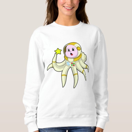 Oktopus als Taucher mit Star Sweatshirt (Vorderseite)