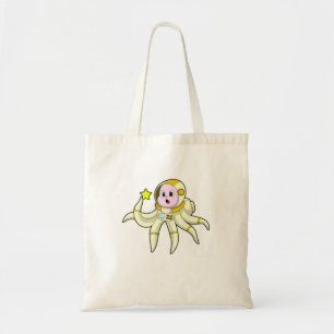 Oktopus als Taucher mit Star Tragetasche