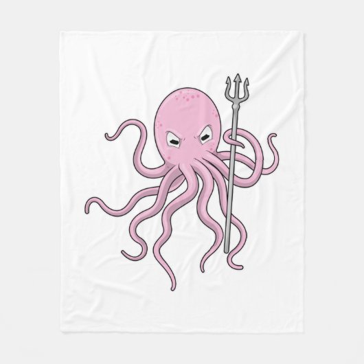 Oktopus als Zauberer mit Trident Fleecedecke (Vorderseite)