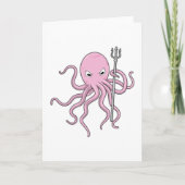 Oktopus als Zauberer mit Trident Karte (Vorderseite)