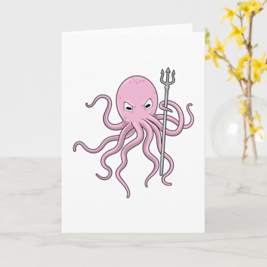 Oktopus als Zauberer mit Trident Karte (Gelbe Blume)