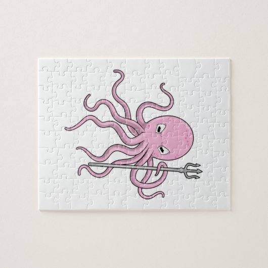 Oktopus als Zauberer mit Trident Puzzle (Horizontal)