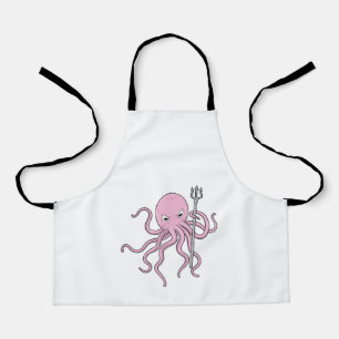 Oktopus als Zauberer mit Trident Schürze
