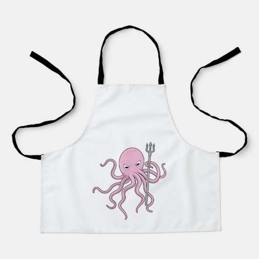 Oktopus als Zauberer mit Trident Schürze (Vorderseite)