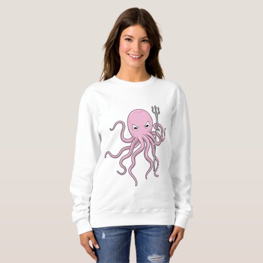 Oktopus als Zauberer mit Trident Sweatshirt (Vorne ganz)