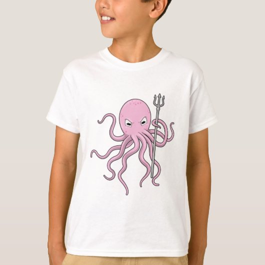 Oktopus als Zauberer mit Trident T-Shirt (Vorderseite)