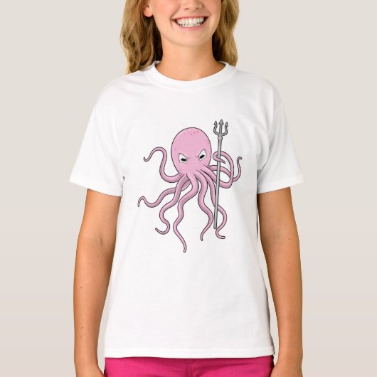 Oktopus als Zauberer mit Trident T-Shirt (Vorderseite)