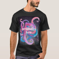 Oktopus Aquarellraum Ozean Rosa Blau