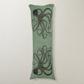 Oktopus auf der Seite Grün - Kissen (Vorderseite Vertikal)